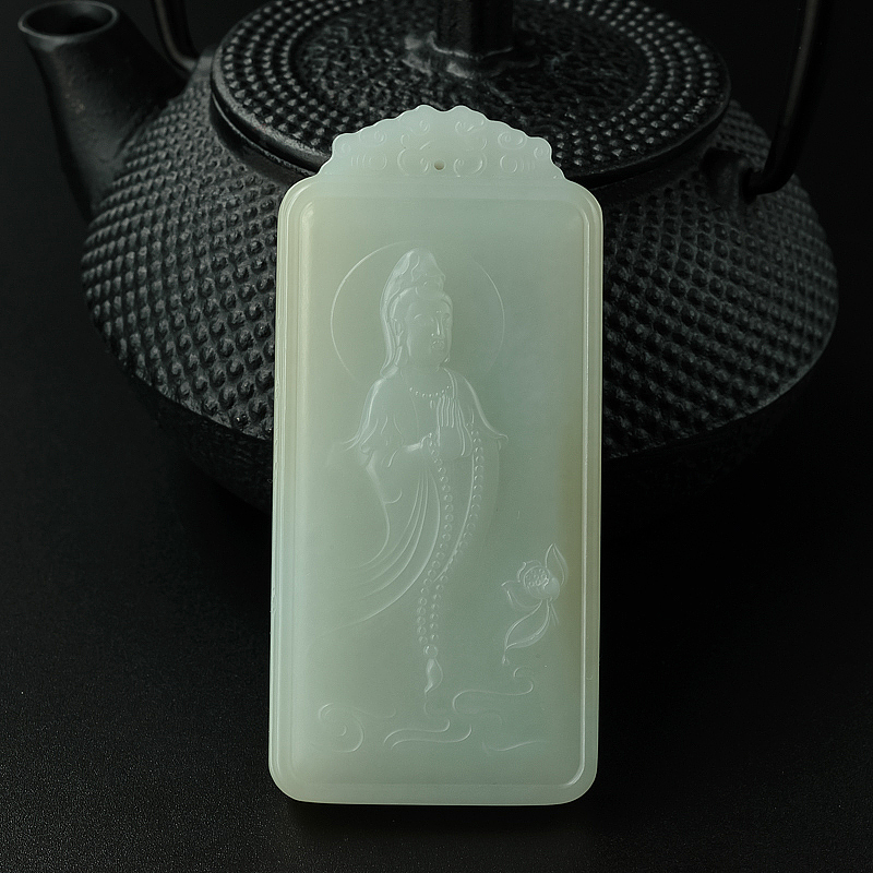 和田玉观音吊坠-红掌柜