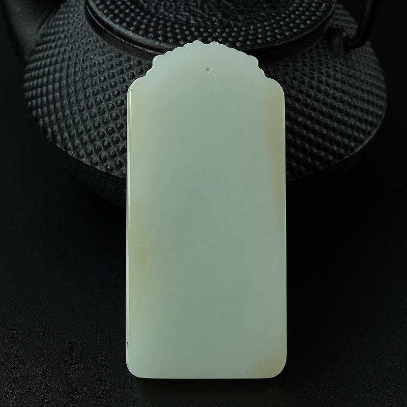 带皮色和田玉观音吊坠-红掌柜