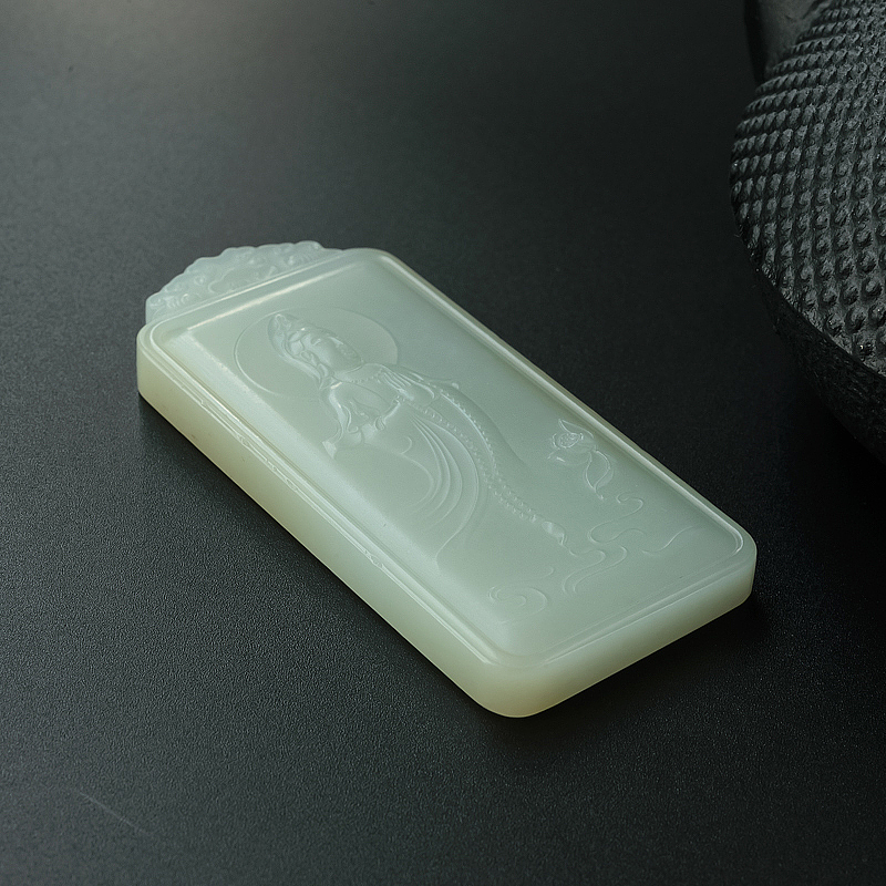 和田白玉观音-红掌柜