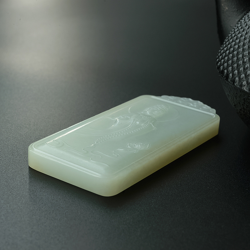 俄料和田玉观音吊坠-红掌柜