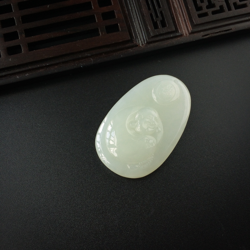 俄料和田玉佛吊坠-红掌柜