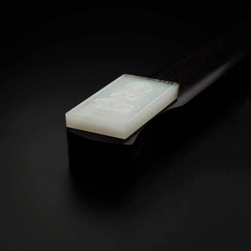 天然和田玉观音牌吊坠-红掌柜