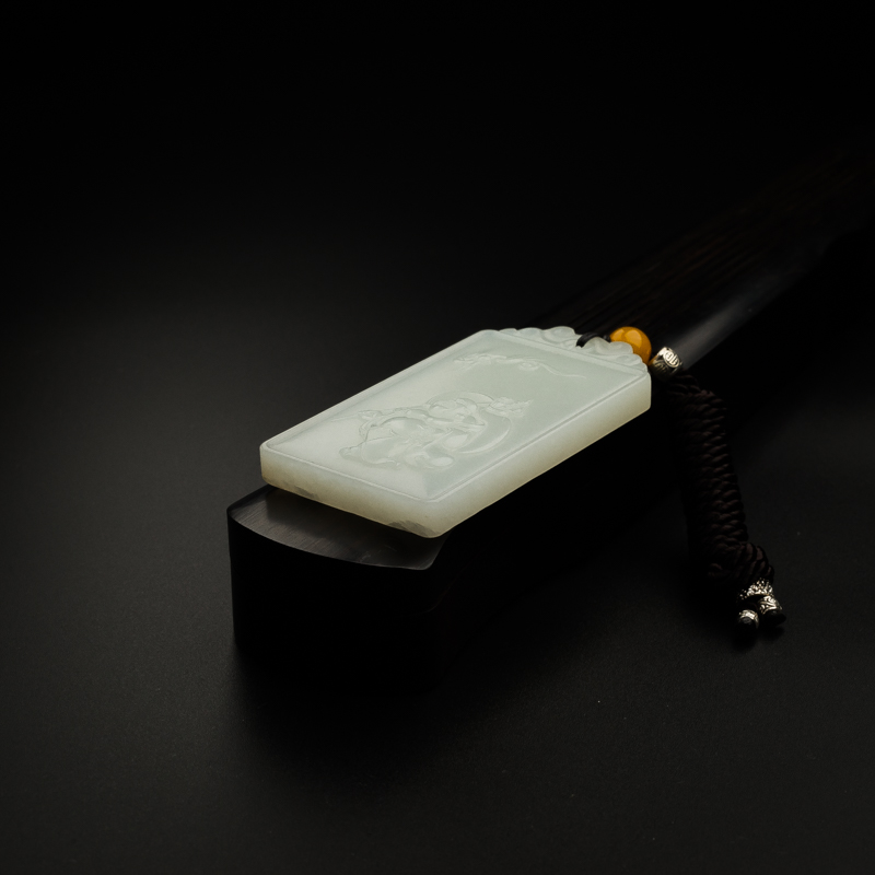 天然和田玉佛牌吊坠-红掌柜