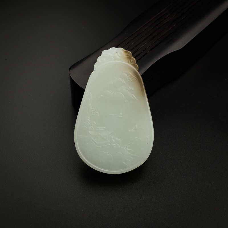 和田玉山水吊坠-红掌柜