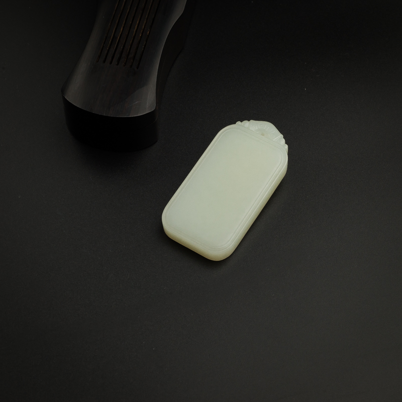 天然和田玉无事牌-红掌柜