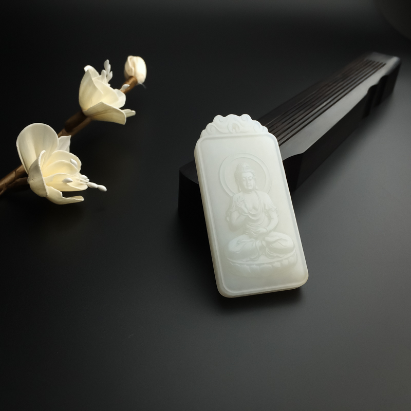 俄罗斯和田玉阿弥陀佛吊坠-红掌柜