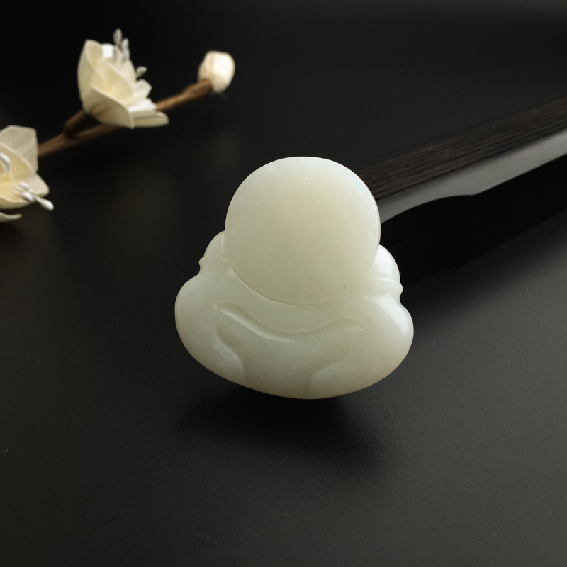 和田玉弥勒佛挂件-红掌柜