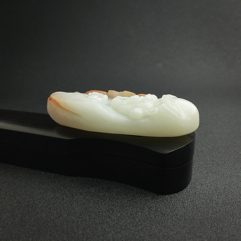 新疆山料和田白玉降龙罗汉吊坠 - 红掌柜