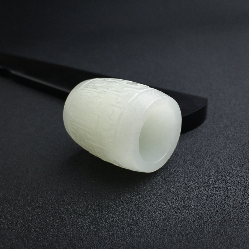 天然新疆山料和田玉扳指 - 红掌柜