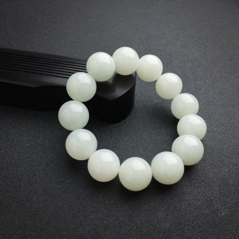 天然山料和田白玉手串 - 红掌柜