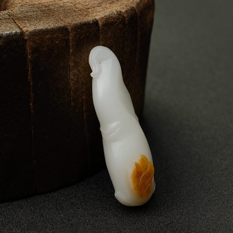 俄罗斯籽料和田白玉多子多福吊坠-红掌柜