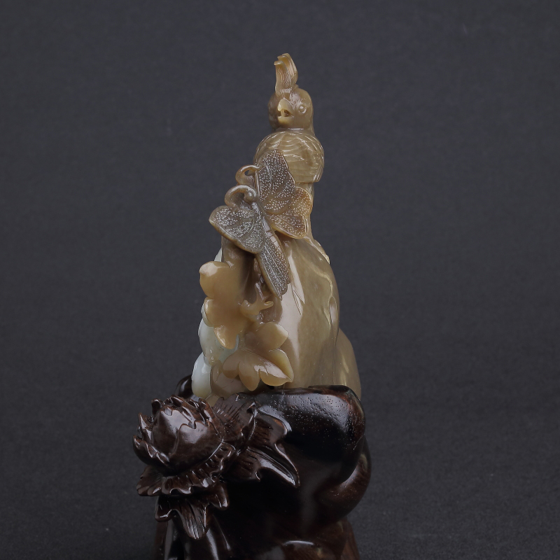 山料和田白玉凤凰摆件-红掌柜