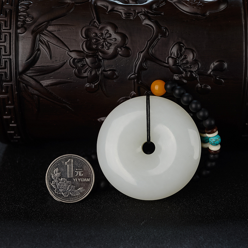 天然和田白玉平安扣 - 红掌柜