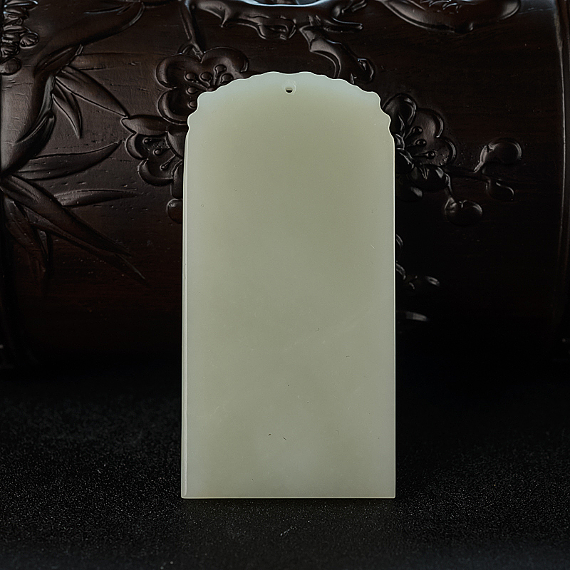 和田青白玉观音吊坠 - 红掌柜