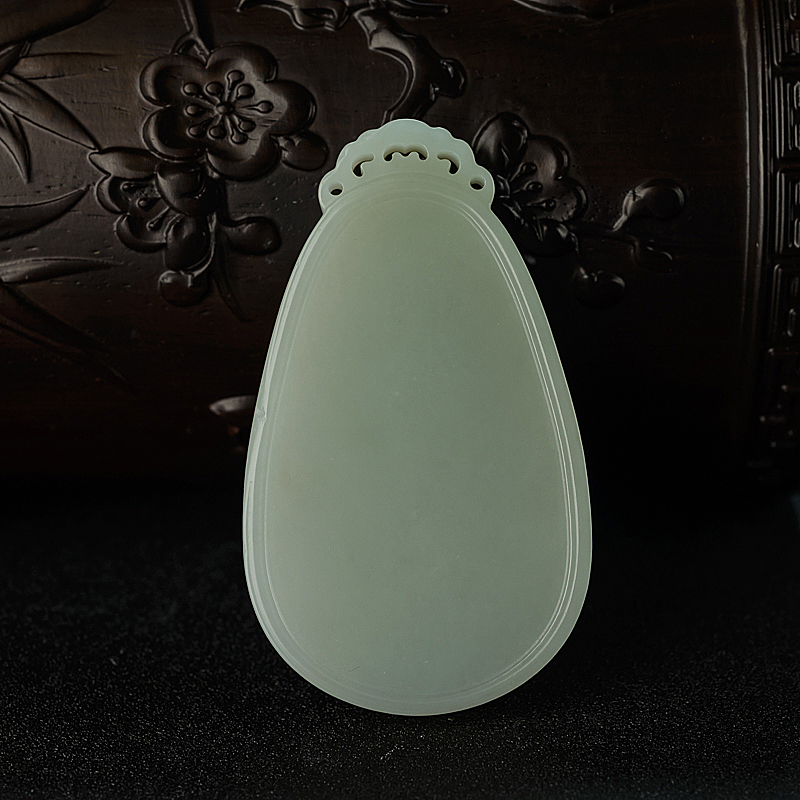 和田青白玉悟道吊坠 - 红掌柜