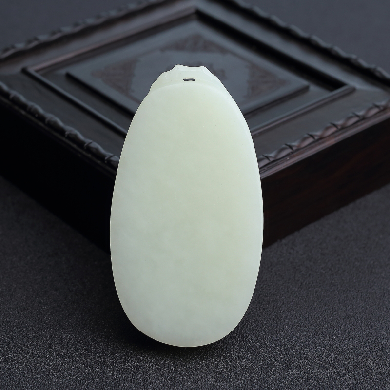 和田青白玉观音吊坠 - 红掌柜