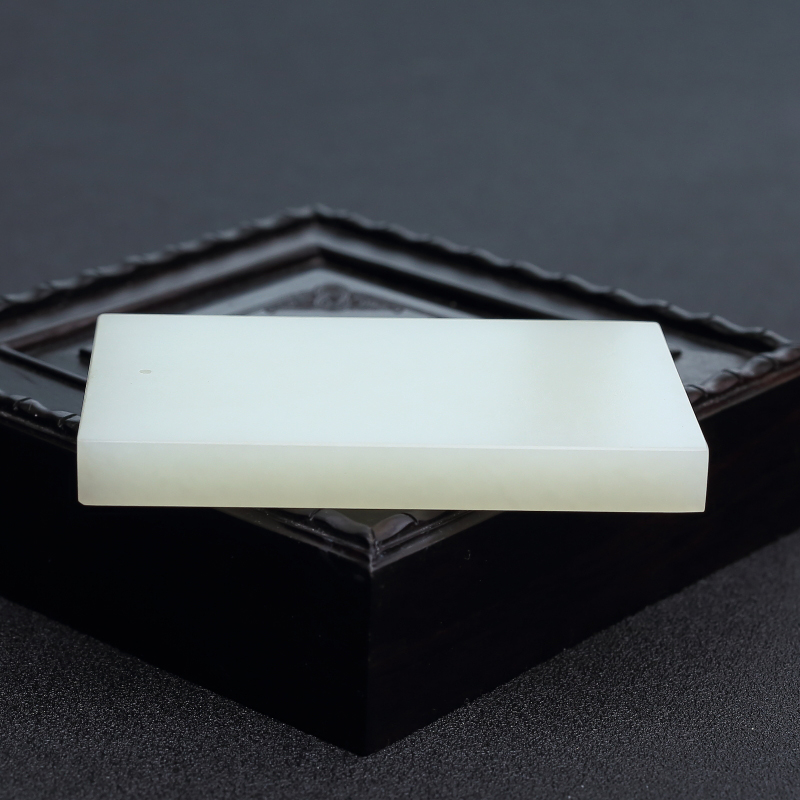 俄罗斯和田青白玉平安无事牌挂件 - 红掌柜