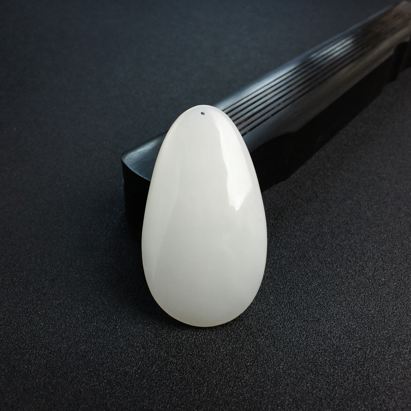 和田白玉兽面挂件 - 红掌柜