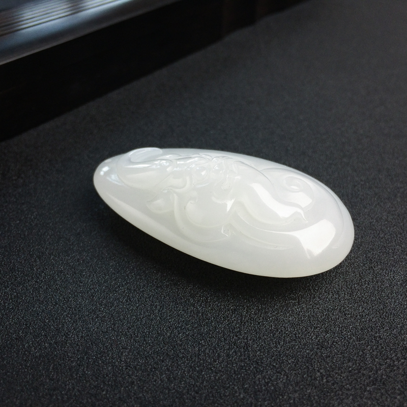 青海和田白玉兽面挂件 - 红掌柜