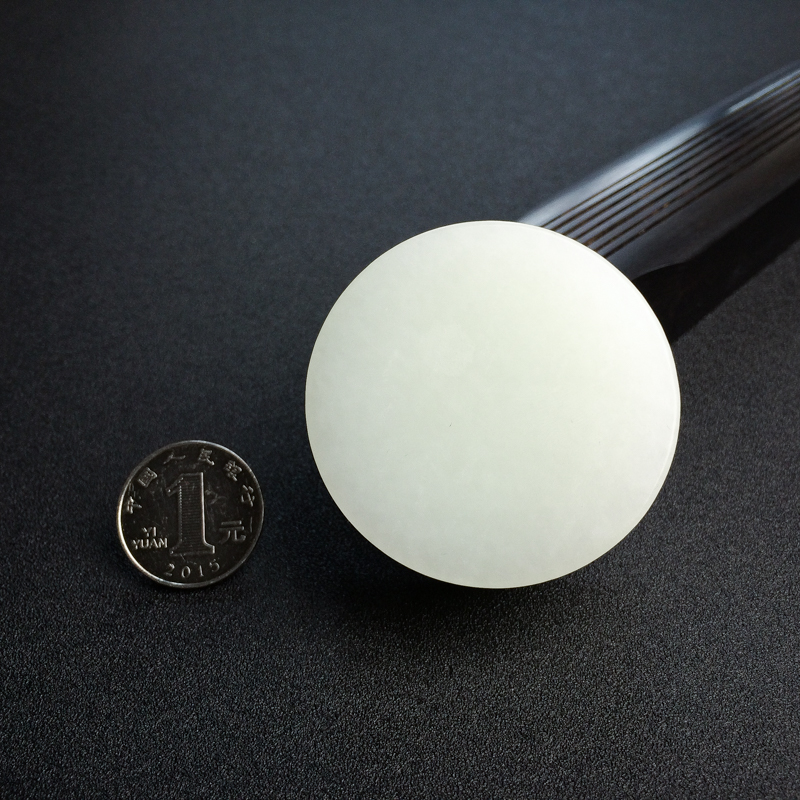 天然和田青白玉圆牌 - 红掌柜