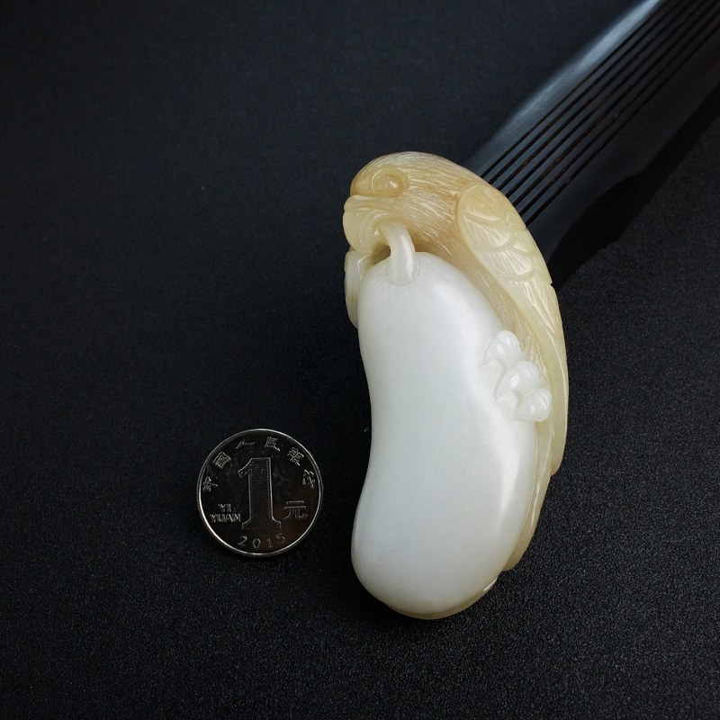 天然和田玉老鹰吊坠 - 红掌柜