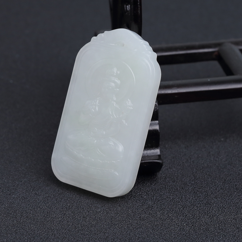 天然和田白玉大势至菩萨吊坠 - 红掌柜