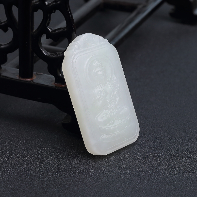 和田白玉大势至菩萨吊坠 - 红掌柜