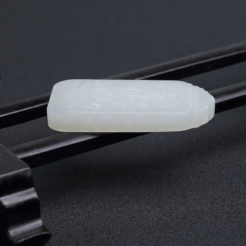 俄罗斯和田白玉大势至菩萨吊坠 - 红掌柜