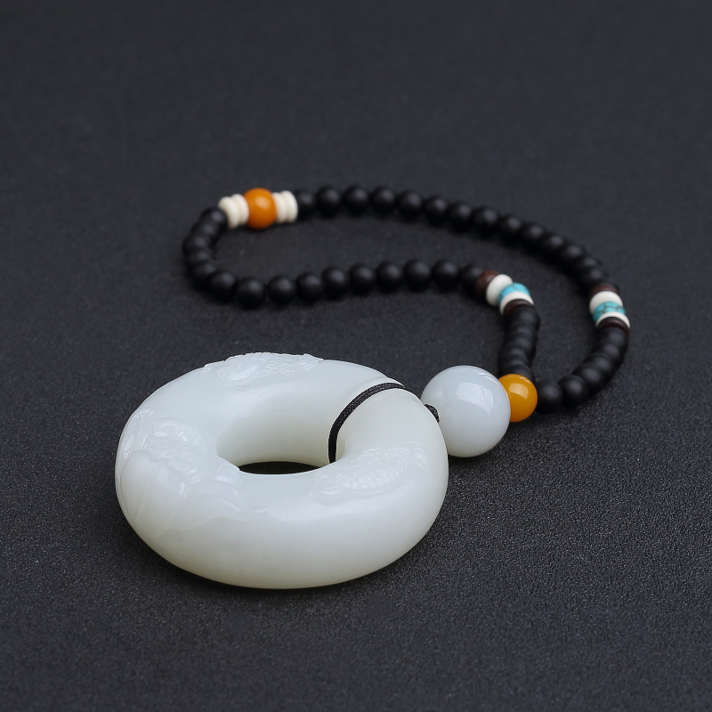 俄罗斯和田玉连年有余手把件 - 红掌柜