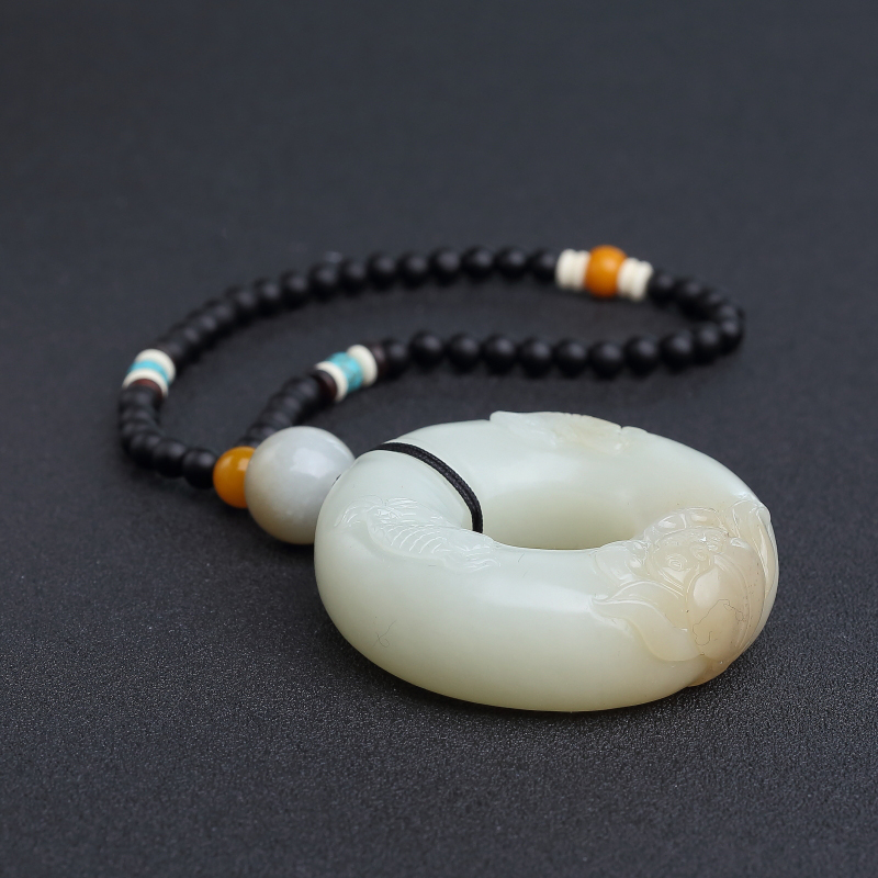 俄罗斯和田玉连年有余手把件 - 红掌柜