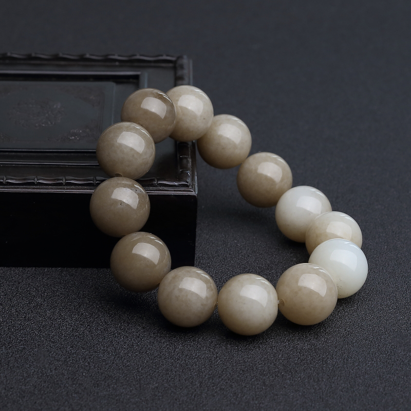 17mm俏色和田玉手串 - 红掌柜