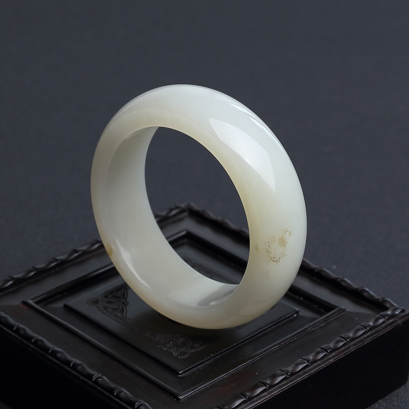 俄罗斯天然56.5#俏色和田玉手镯 - 红掌柜