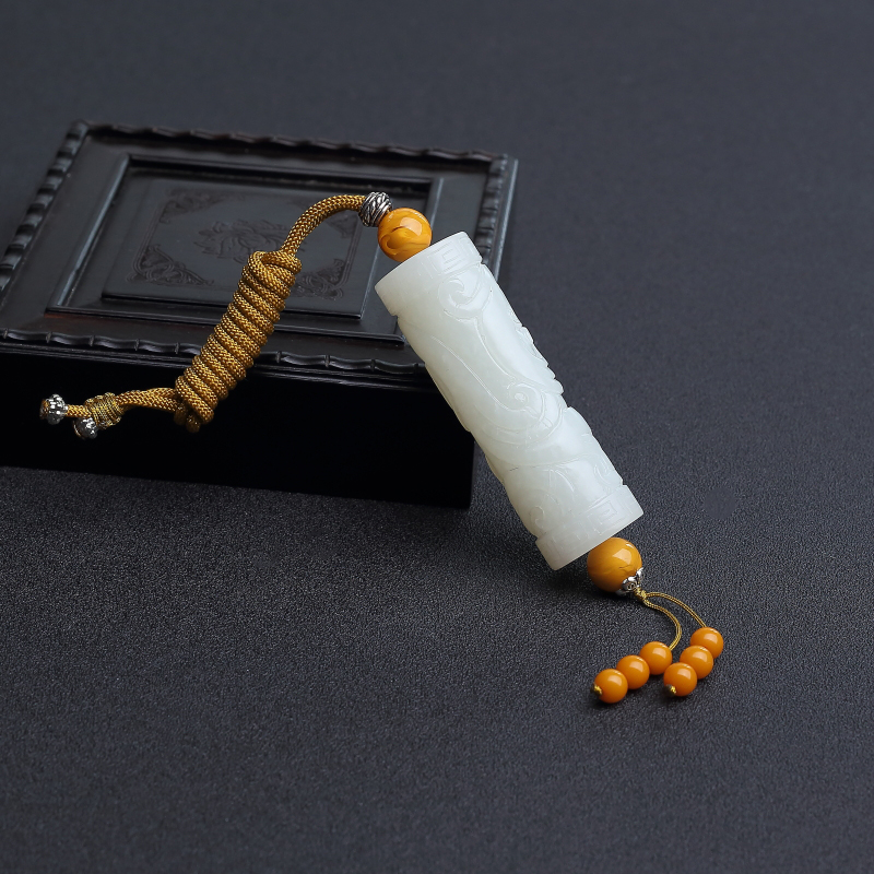 和田白玉古龙吊坠 - 红掌柜