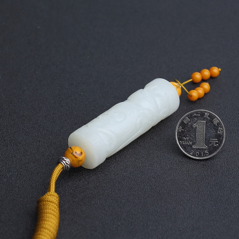 天然和田玉古龙吊坠 - 红掌柜