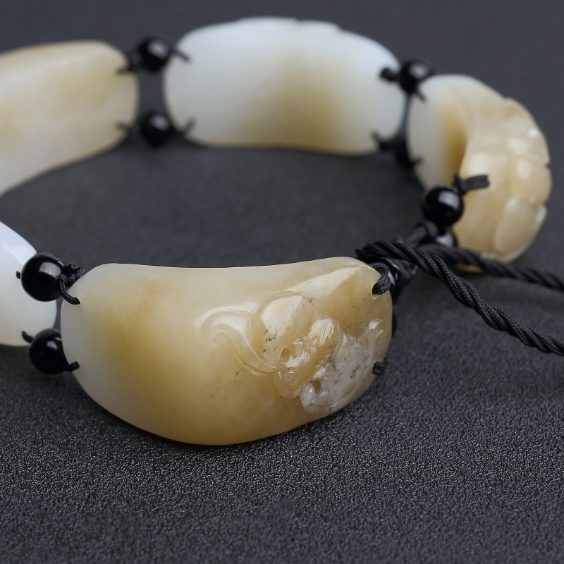 俄罗斯和田玉福在眼前手链 - 红掌柜