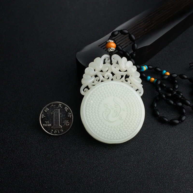 青白玉镂雕古龙凤吊坠-红掌柜