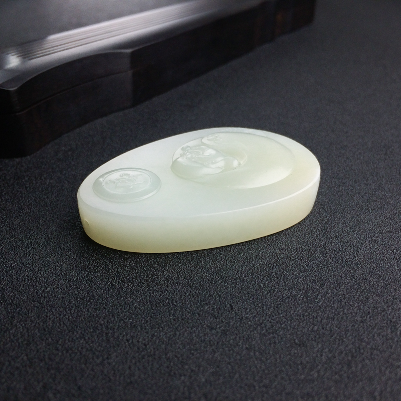 俄料天然山料青白玉吊坠-红掌柜