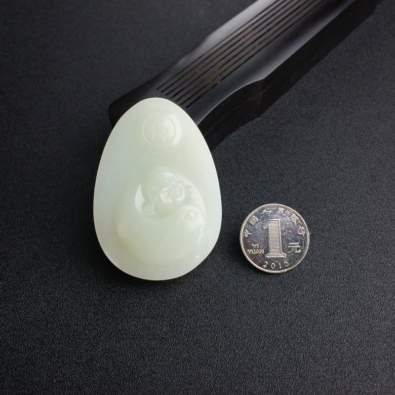 青白玉福在眼前吊坠-红掌柜