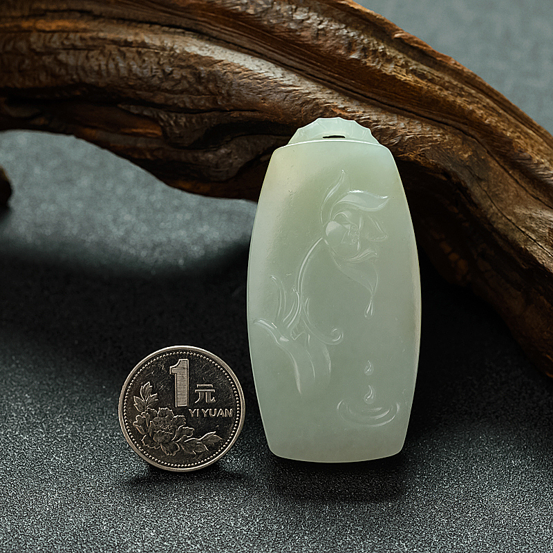 天然和田玉一品清廉吊坠 - 红掌柜