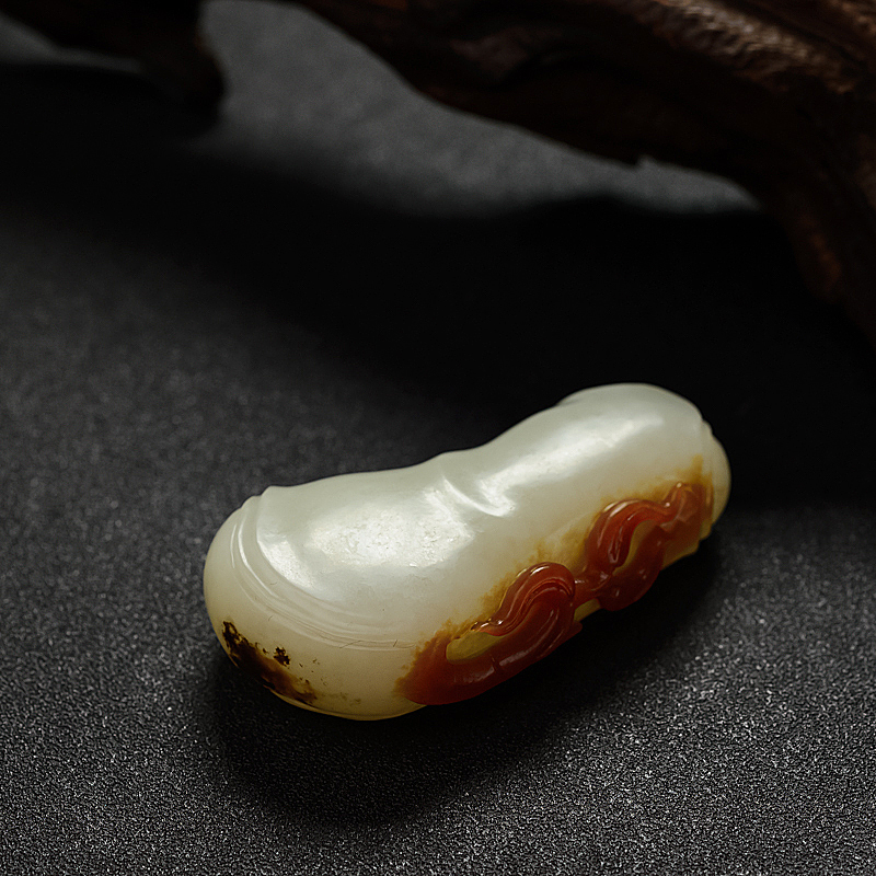 俄罗斯俏色和田玉竹节吊坠 - 红掌柜