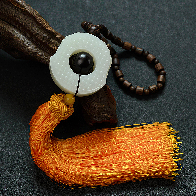 和田玉双龙扣车挂 - 红掌柜