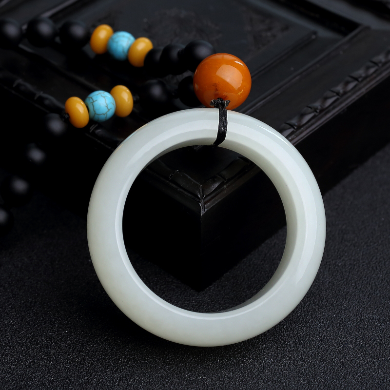 俄料白玉山料小手环手把件-红掌柜