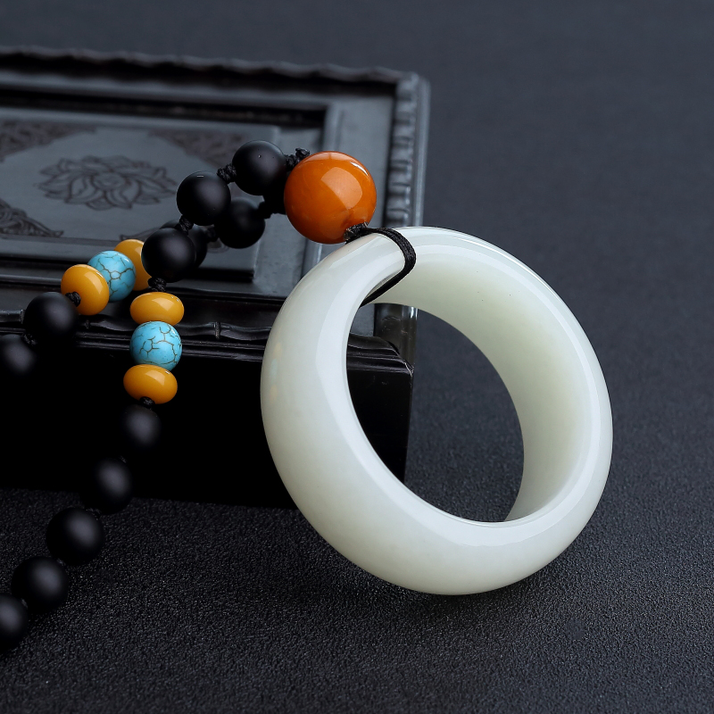 白玉山料小手环手把件-红掌柜