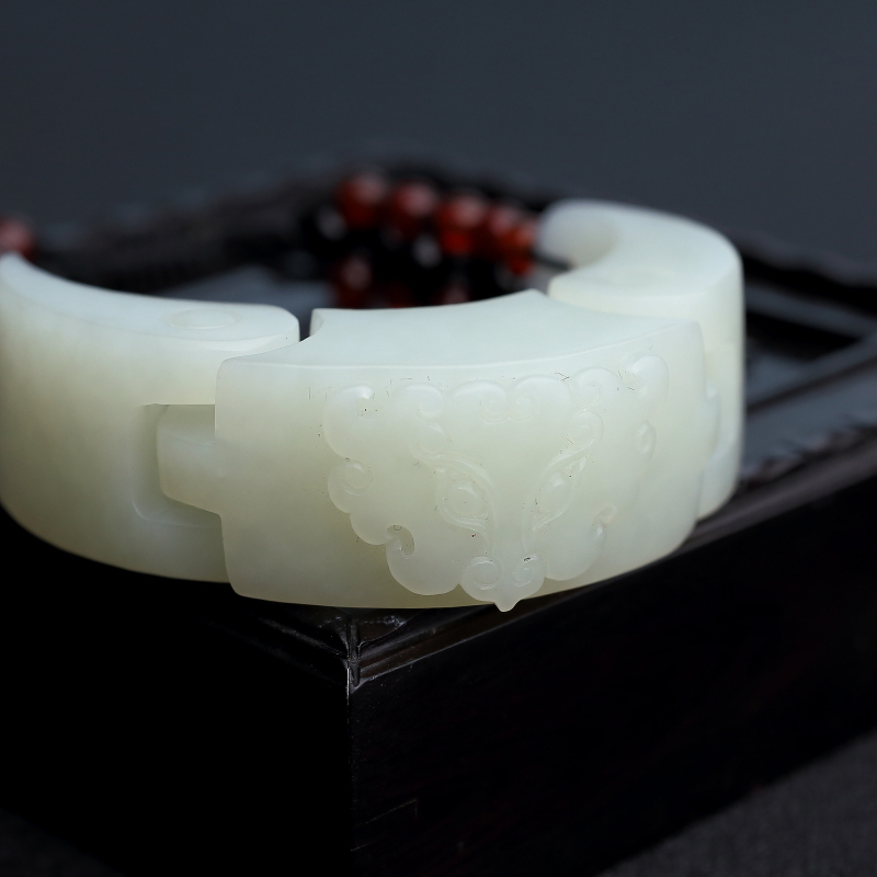 俄料和田玉兽面手链-红掌柜