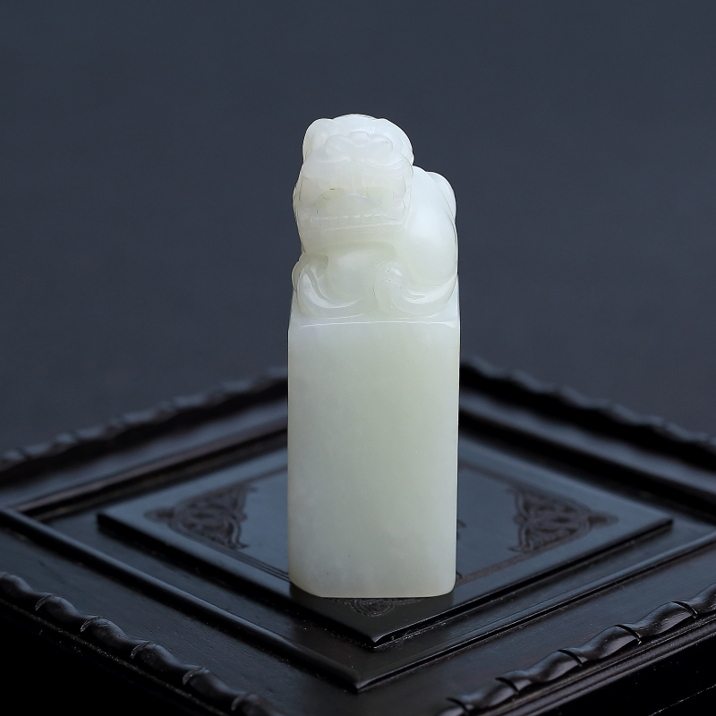 俄料白玉山料貔貅印章-红掌柜