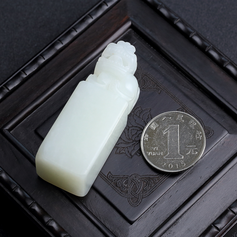 天然和田玉貔貅印章-红掌柜