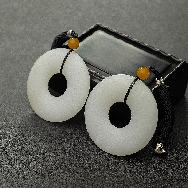 山料白玉平安扣吊坠-红掌柜