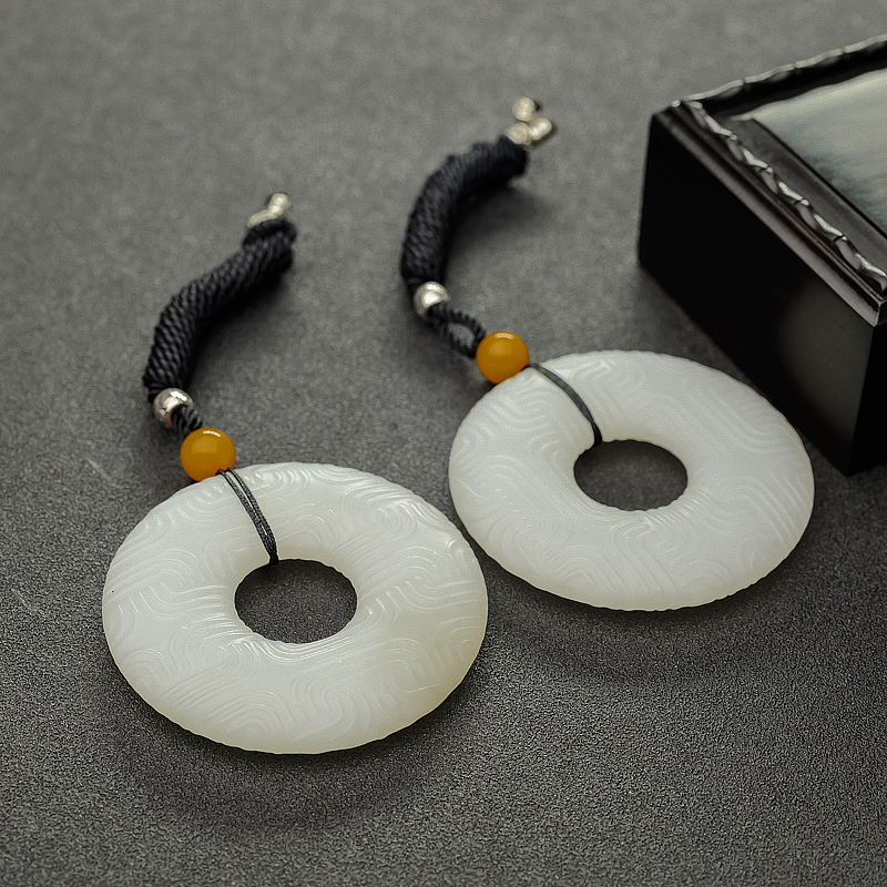 俄料山料白玉平安扣-红掌柜