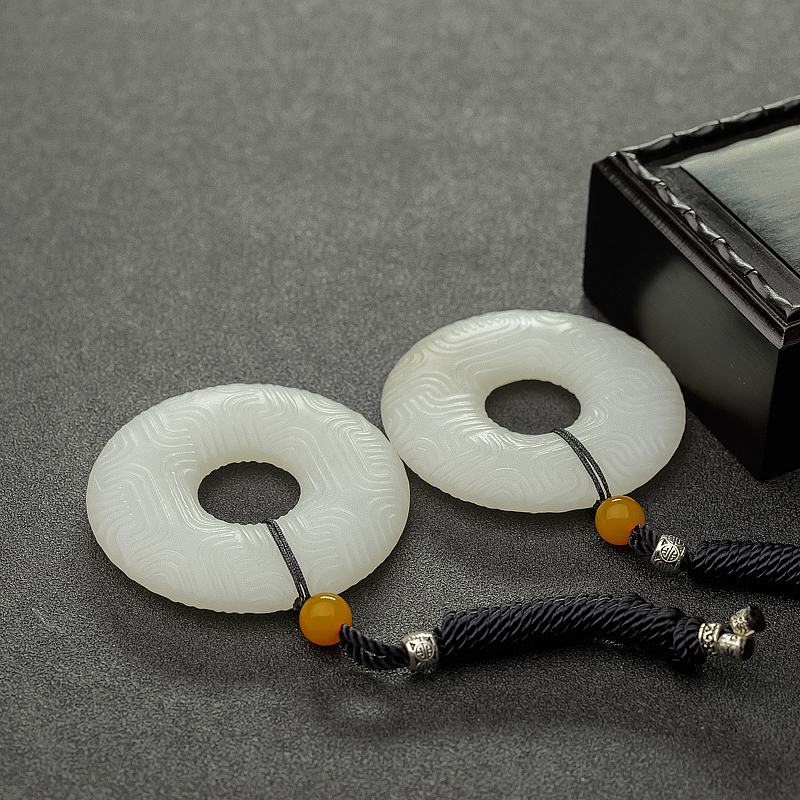 俄料白玉平安扣-红掌柜