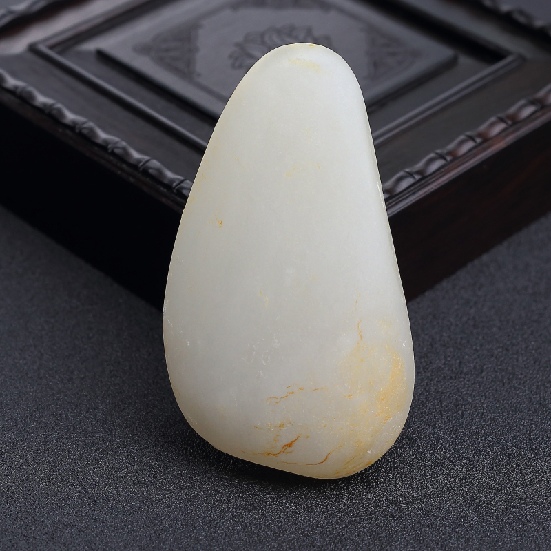 俄料天然和田白玉观音吊坠-红掌柜